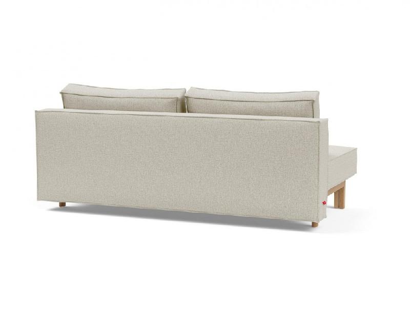 Canapé convertible design SLY - lit 140x200 cm - pieds bois chêne - tissu Mixed Dance Natural_3