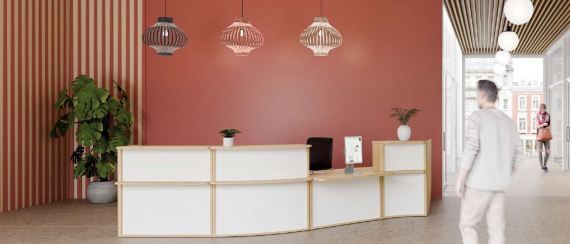 Banque d'accueil personnalisable avec éclairage LED - Gamme ÉLÉGANCE - Structure mélaminée haute qualité_3