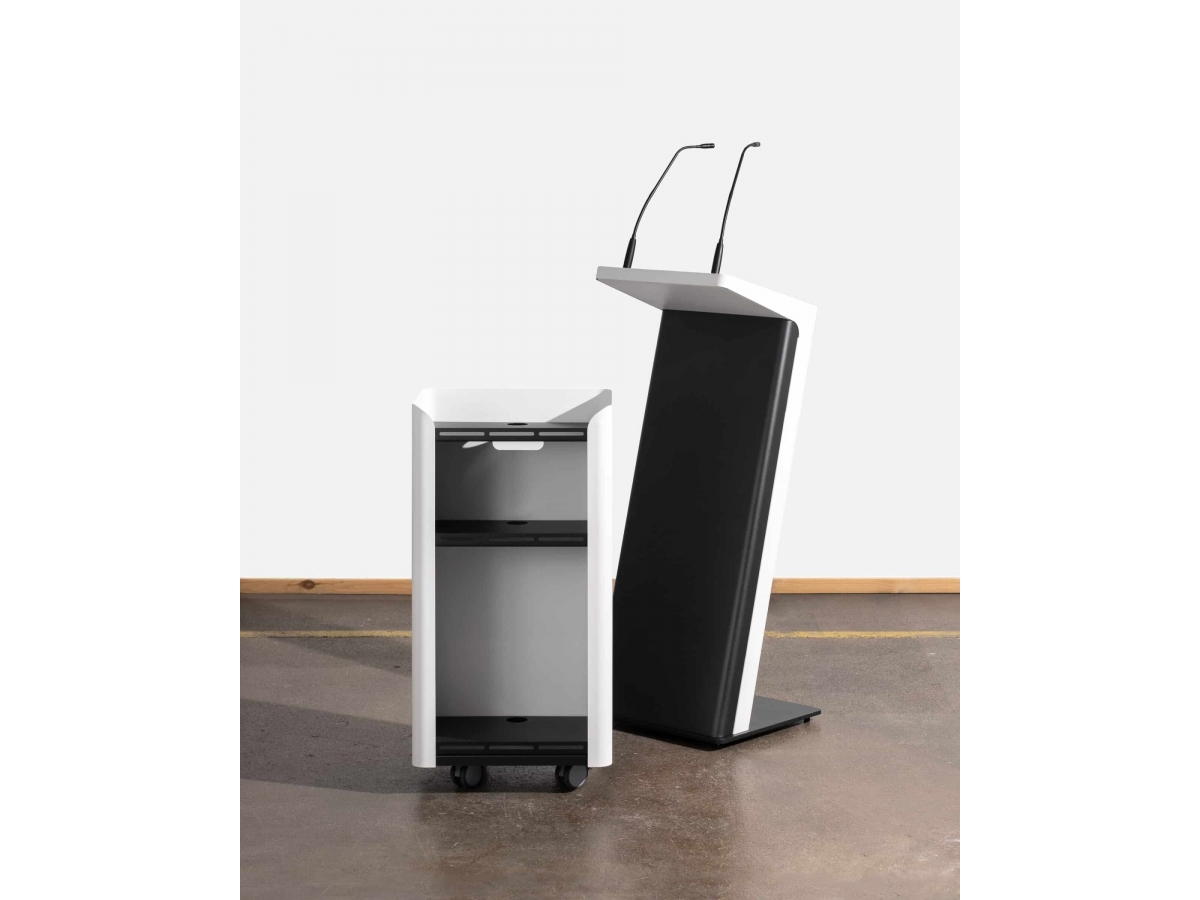 Pupitre de conférence connecté léger et compact avec chariot sur roulettes - SPEAK - Personnalisable avec options de connexion_3