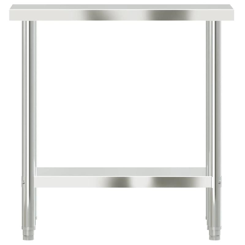 Vidaxl table de travail de cuisine 82,5x30x85 cm acier inoxydable 376451_3