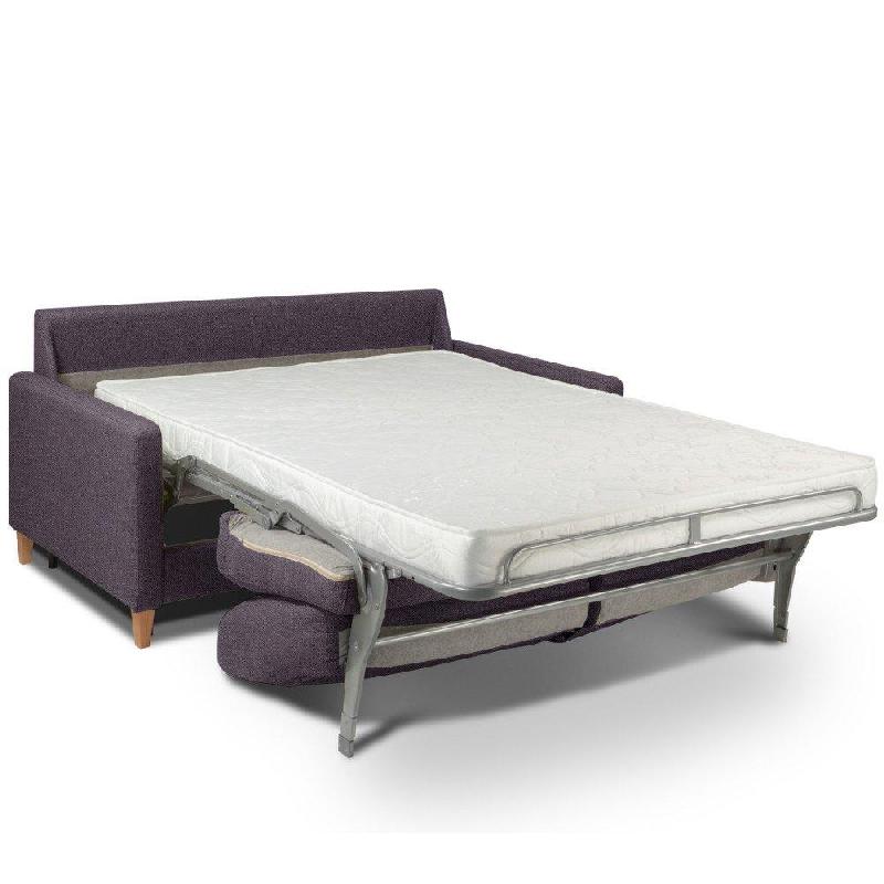 Canapé convertible OGGETTO - Matelas 16 cm - Système express - Sommier lattes 160 cm - RENATONISI - Tweed violet_3