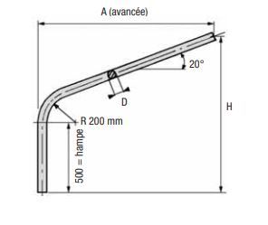 Ep 200 - console pour poteau - dimensions 500x800 mm - diam. 49 mm - seifel - 00a0043_3