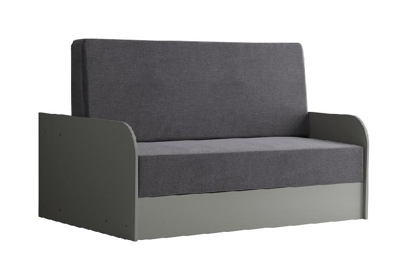 Armoire lit escamotable Dynamo Sofa gris mat - Canapé avec accoudoirs en tissu gris - Couchage 140x200 cm_3