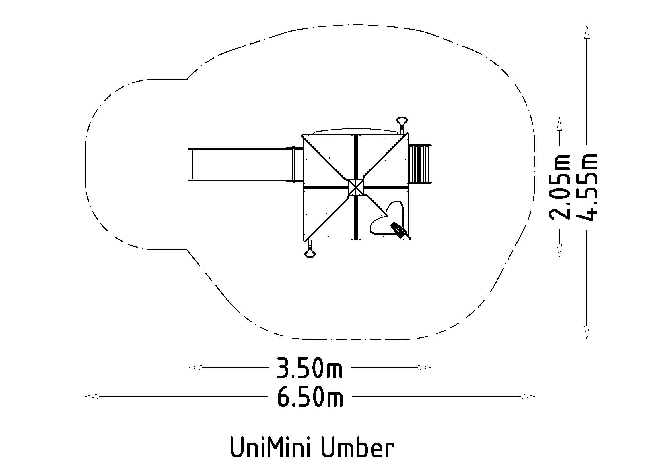 Structure multi-jeux - Unimini Umber - Hags - 3 à 5 ans - 3500x2000x3300 mm - Zone de sécurité 25 m²_3