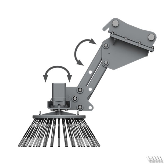 Balayeuse hydraulique Série SSC550 - adaptable sur mini-pelle 1.5 à 7.5 tonnes - marque Cangini Benne_3