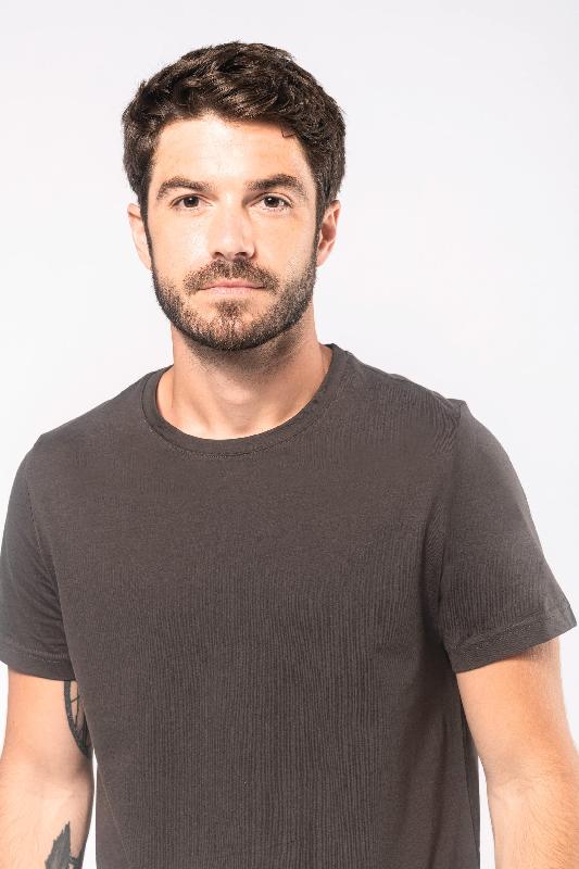 T-shirt col rond manches courtes homme - Réf : K356 - Kariban - 100% coton peigné - Toucher doux et coupe ajustée_3
