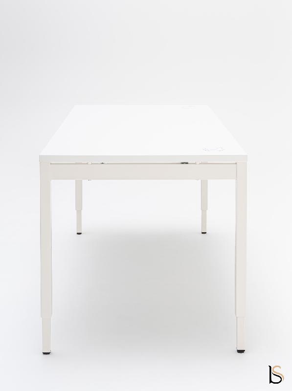 Bureau droit réglable en hauteur OGI Y - MDD - Blanc, 140 x 80 cm_3