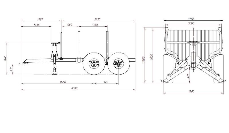 Chariot d'abattage 6 tonnes FARMA CT 4,2-6 - Grue compacte et puissante de 4,2 m avec extension_3
