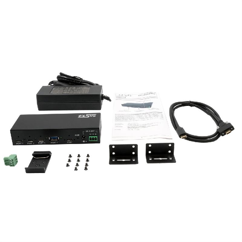 EXSYS EX-12293HMS Hub métal USB 3.2 Gen2, 4 ports, 3x C et 1x A_3
