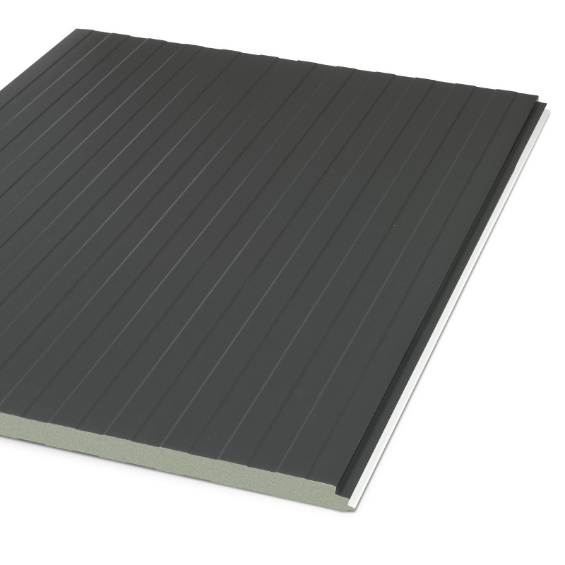 Panneau de façade isolant avec revêtement RAL 7016 à 9010