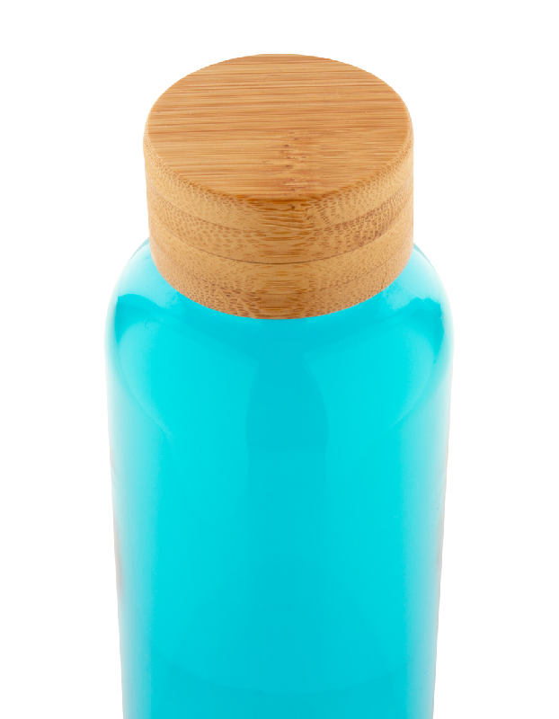 Bouteille en RPET - 500 ml - Couvercle en bambou - Sans BPA - Couleur bleu clair_3