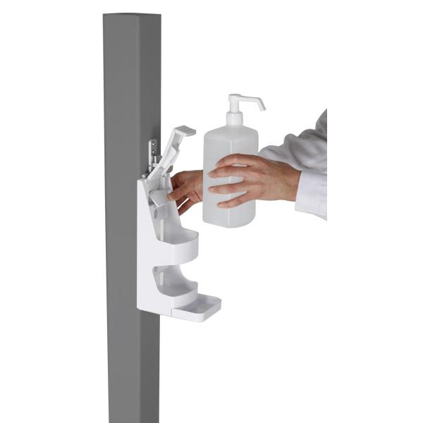 Borne de distribution de gel intelligent Distributeur gel de sol sans contact h 140 cm noir mat - réf : 490728nr - Réservoir de stockage 1 litre remplissable_3