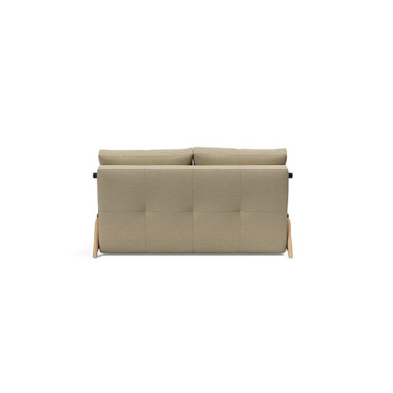 Canapé design convertible Cubed Wood 02 - Innovation Living - lit 160x200 cm - tissu Vivus Dusty Sand_3