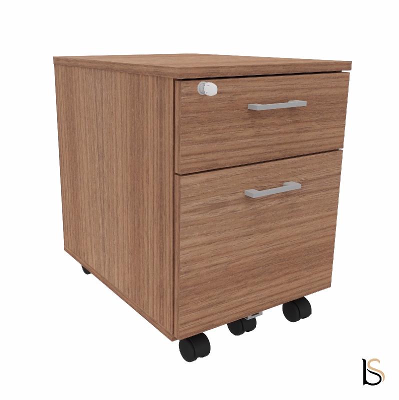 Caisson mobile avec tiroir pour dossiers suspendus - Quadrifoglio. - Noyer Canaletto_3