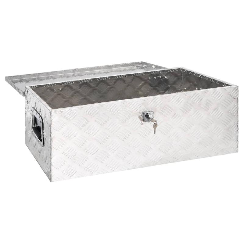 Vidaxl boîte de rangement argenté 80x39x30 cm aluminium 152252_3