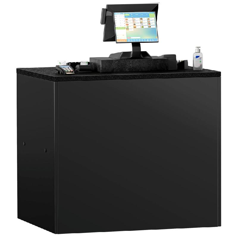 Comptoir-caisse MADRID - 1000 mm - Plateau de travail en granit noir - Noir mat_3