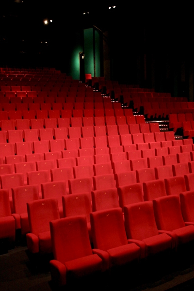Fauteuil de cinéma robuste à piétement métallique central avec accoudoirs caisson pour ERP - LASER._4