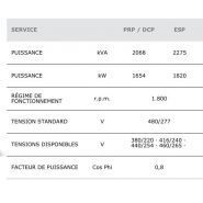GTW-1825 T6 - Groupe électrogène industriel triphasé 60 Hz - 2068 kVA - MITSUBISHI - Alternateur STAMFORD_3