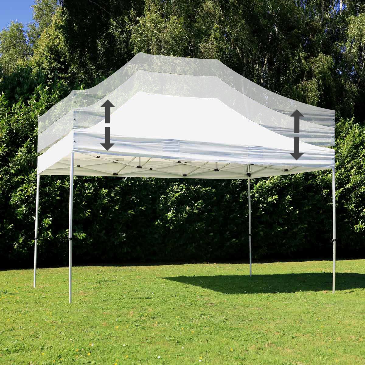 Tente pliante 3x4,5m - Structure aluminium hexagonale 40mm - Toit PVC 300g/m² blanche_3