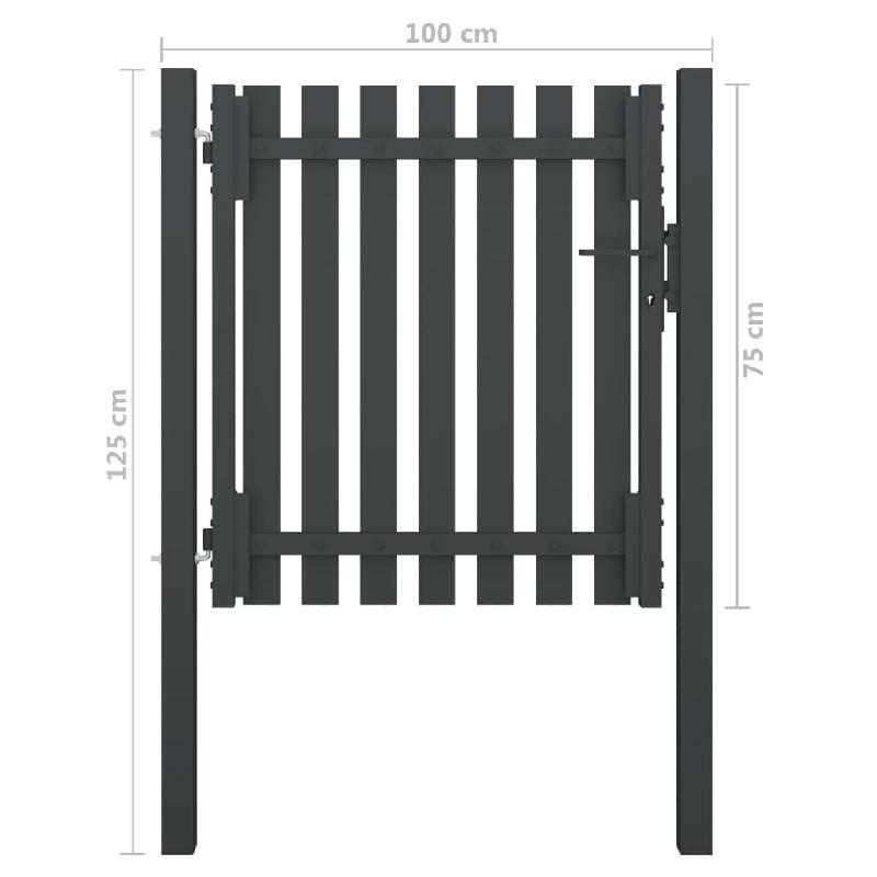 Vidaxl portail de clôture de jardin acier 1x1,25 m anthracite 146327_3