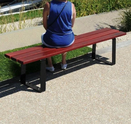 Banquette RIGA acier et bois_3