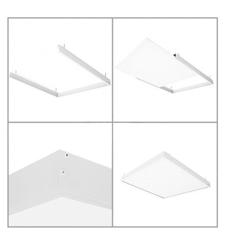 Caisson de saillie 30x30cm - aluminium blanc - réf kitsai303 - pour panneaux LED_3