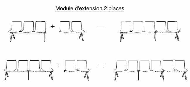 Sheila - Poutre d'assises modulable en polypropylène - 2 à 4 places extensibles avec options de personnalisation_3