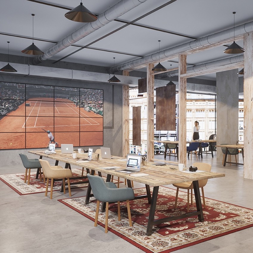 Table de réunion fonctionnelle et collaborative pour espaces professionnels modernes_3