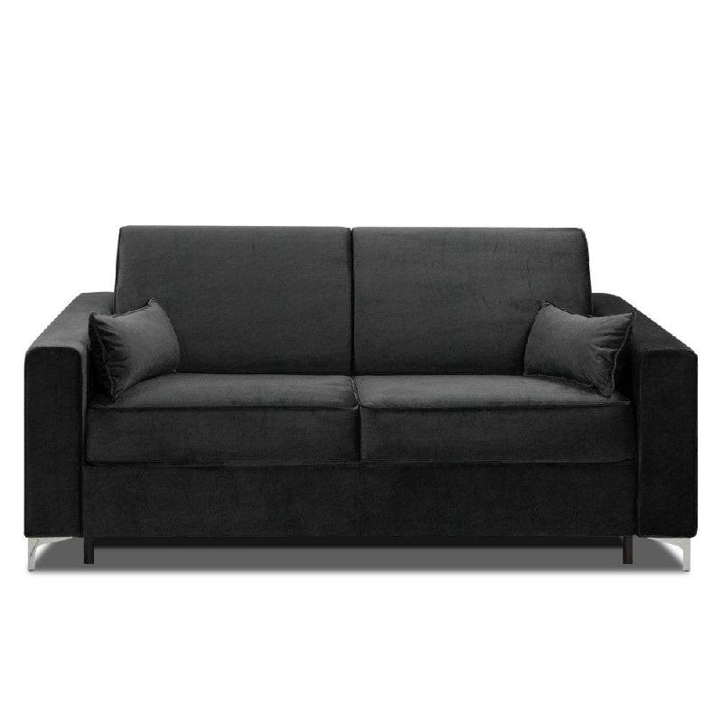 Canapé convertible EXPRESS Jackson 120cm - Comfort Bultex 12cm - Sommier lattes Renatonisi - Tweed noir_3