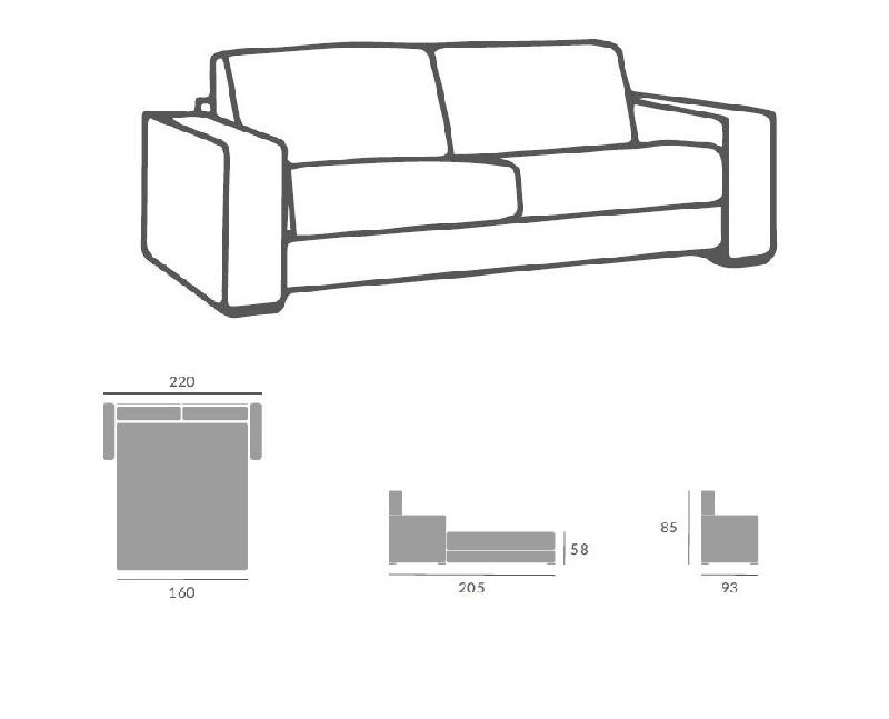 Canapé convertible SEGA 160x190 cm - Tissu personnalisable - Ouverture express - Matelas 13 cm_3