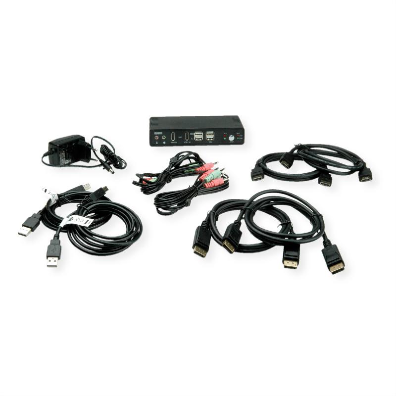 ROLINE Switch KVM Dual Head Audio, HDMI, 4K60, 1 Utilisateur - 2 PCs_3