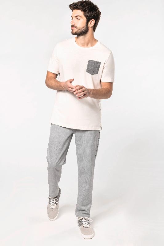 T-shirt coton bio avec poche poitrine contrastée - Kariban - Réf: K375 - Coupe ajustée mode_3