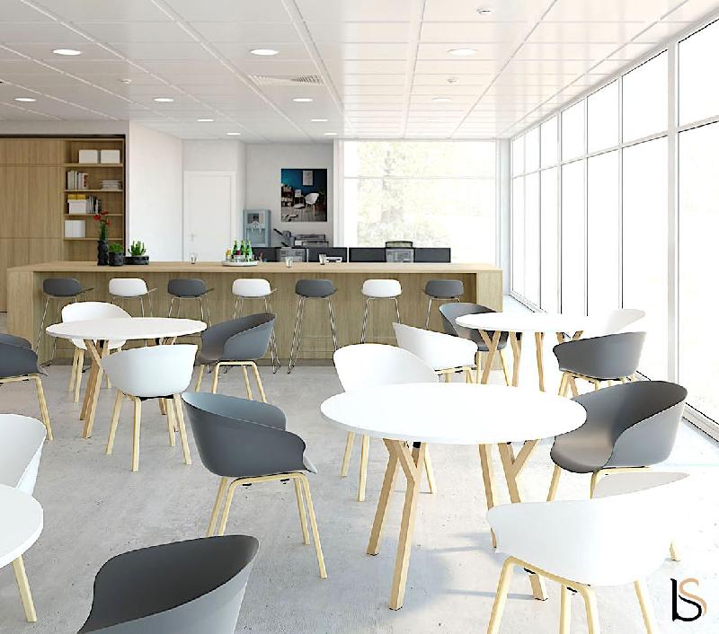 Table de collectivité ronde Nexos - Mobel Linea - 116, Blanc_3