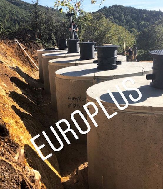 Cuve béton ovale 5000 litres avec couvercle et rehausse