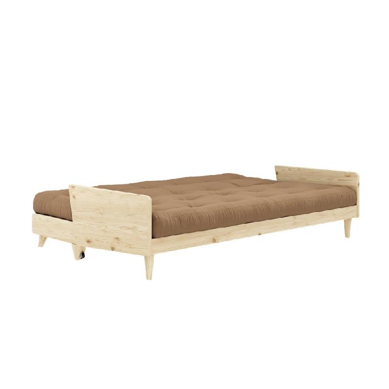 Canapé 3 places convertible Indie - Style scandinave - Futon taupe - Couchage 130x190 cm - Karup_3