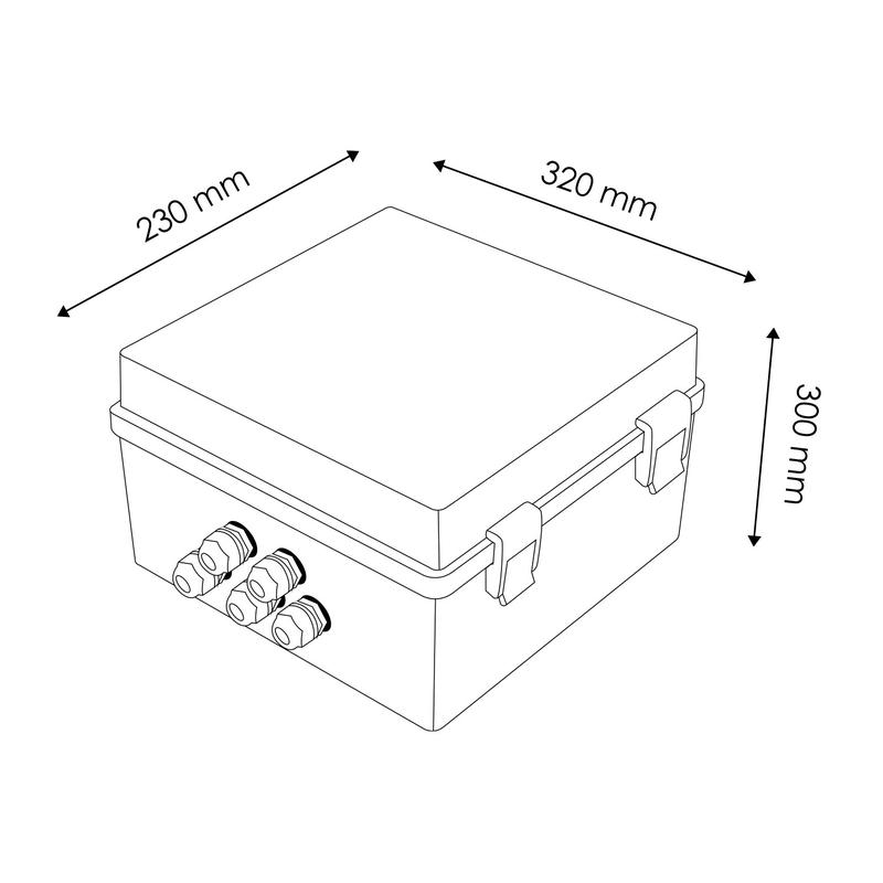 Panneau électrique pré-assemblé pour piscine 1 HP - Transformateur 60W AC, contrôleur RGBW, différentiel 25A, IP65 - Réf. ALM6428_3