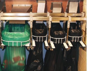 Support sacs poubelle pour îlots de tri et armoire à déchets ou système Longopac® FLEX (sacs chaussettes)_3