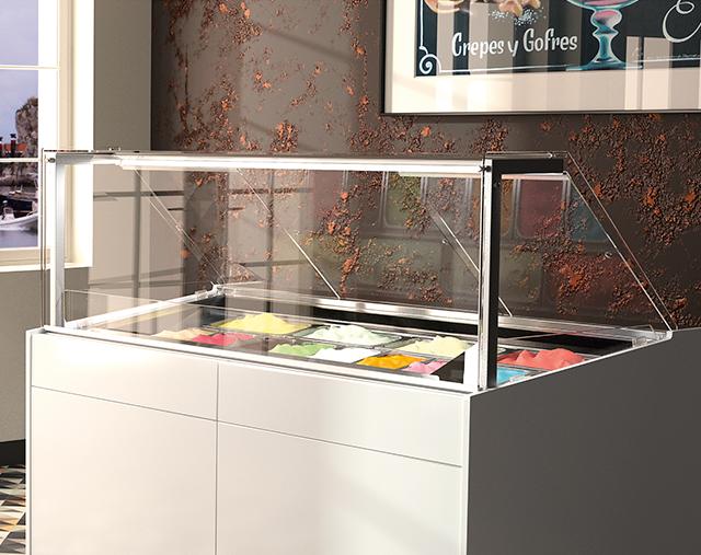 Vitrine KUBO pour exposition de plats froids et chauds