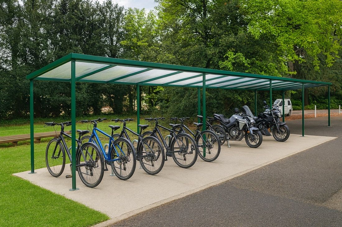 Abri vélos medium - toit plat - profondeur 2,50 m - design moderne et modulaire_2