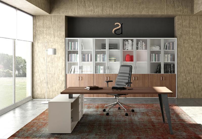 Bureau de direction sur crédence Pigreco - MARTEX - 200, Noyer canaletto, Droite_3