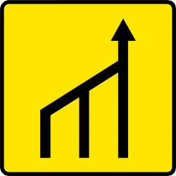 Panneau de voirie temporaire KD10B1 - Réduction de plusieurs voies à gauche - Signalisation d'urgence de courte durée_3