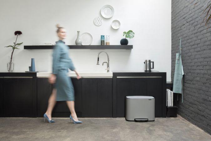 Poubelle à pédale Bo -3 x 11 litres - Mineral Concrete Grey UGS121524 EAN8710755121524_3