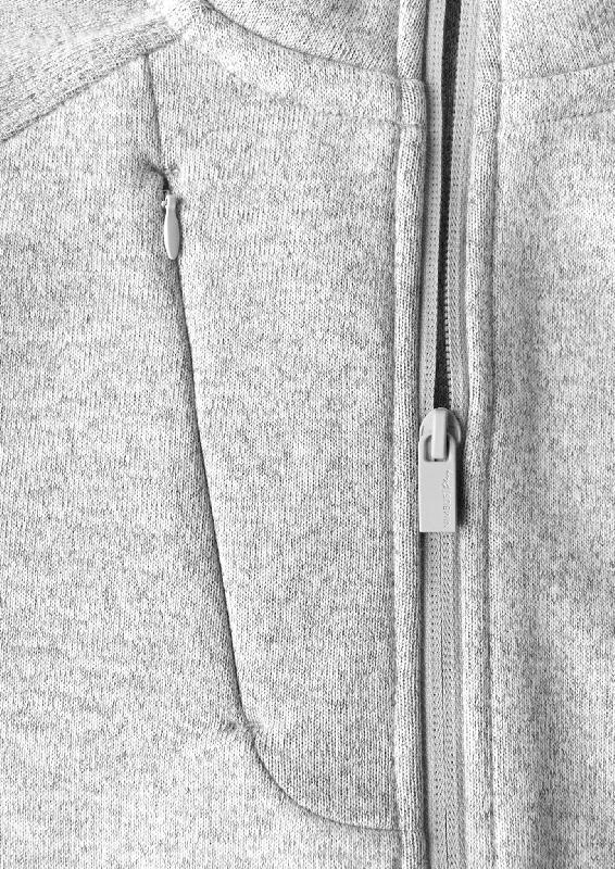 Veste en polaire tricotée à fermeture éclair intégrale - Gris clair chiné - Montana Men - Nimbus_3