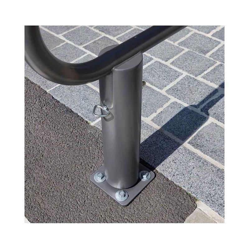 Barrière pivotante - longueur 2 mètres - ref : 203121.Gpro - axe déporté et tube vertical pour panneau de signalisation_3