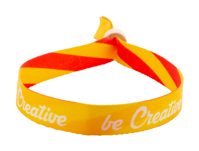 Bracelet festival personnalisé en polyester RPET - Fermoir bambou - Impression recto-verso_3