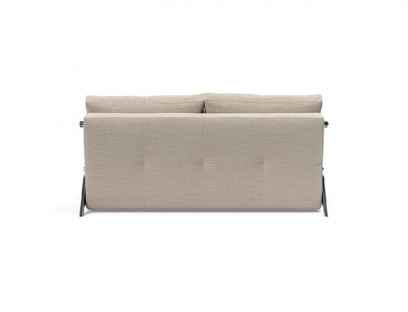 Innovation Living - Canapé design convertible Cubed 02 Chrome 160 en tissu Blida Sand Grey - Couchage 160x200 cm_3