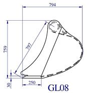 GL 08 Godet de curage - Lamy Les Constructeurs - 450mm à 1050mm - Pour pelles 7 à 9 tonnes_3