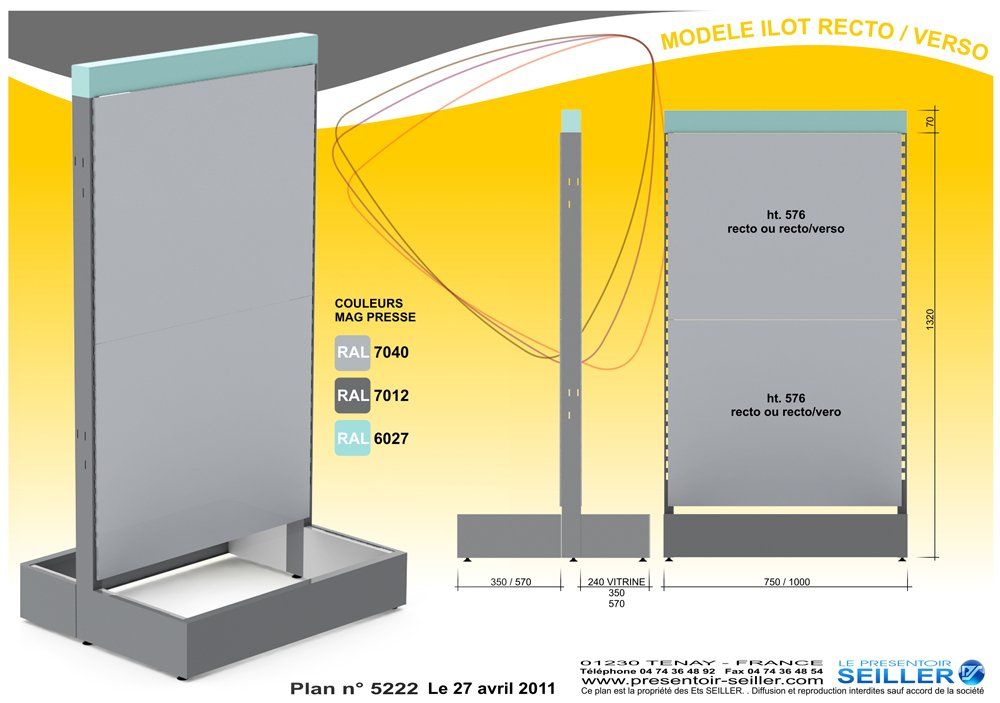 Présentoir de magasin avec accessoires signalétiques
