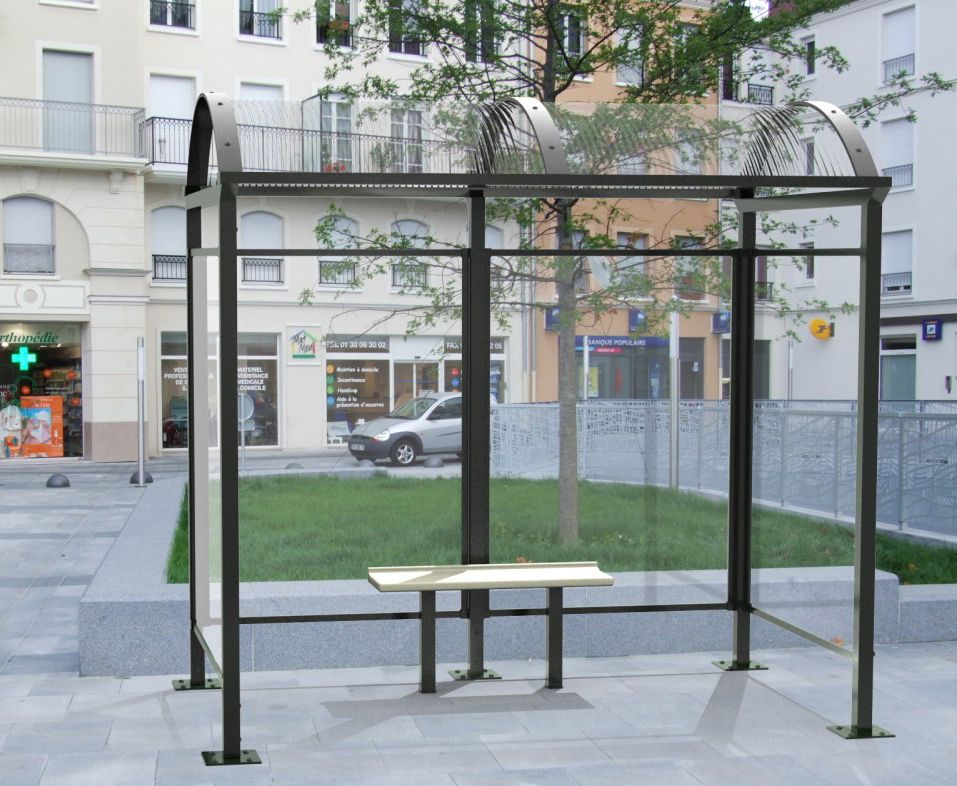 Abri bus métallique Vision - 2,8 mètres - Toiture en dôme - Modulaire et personnalisable_3