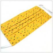 Masque barrière 3 plis Confettis Jaune - tissu 100% coton Oeko-Tex - lavable à 60 degrés - fabriqué en France_3
